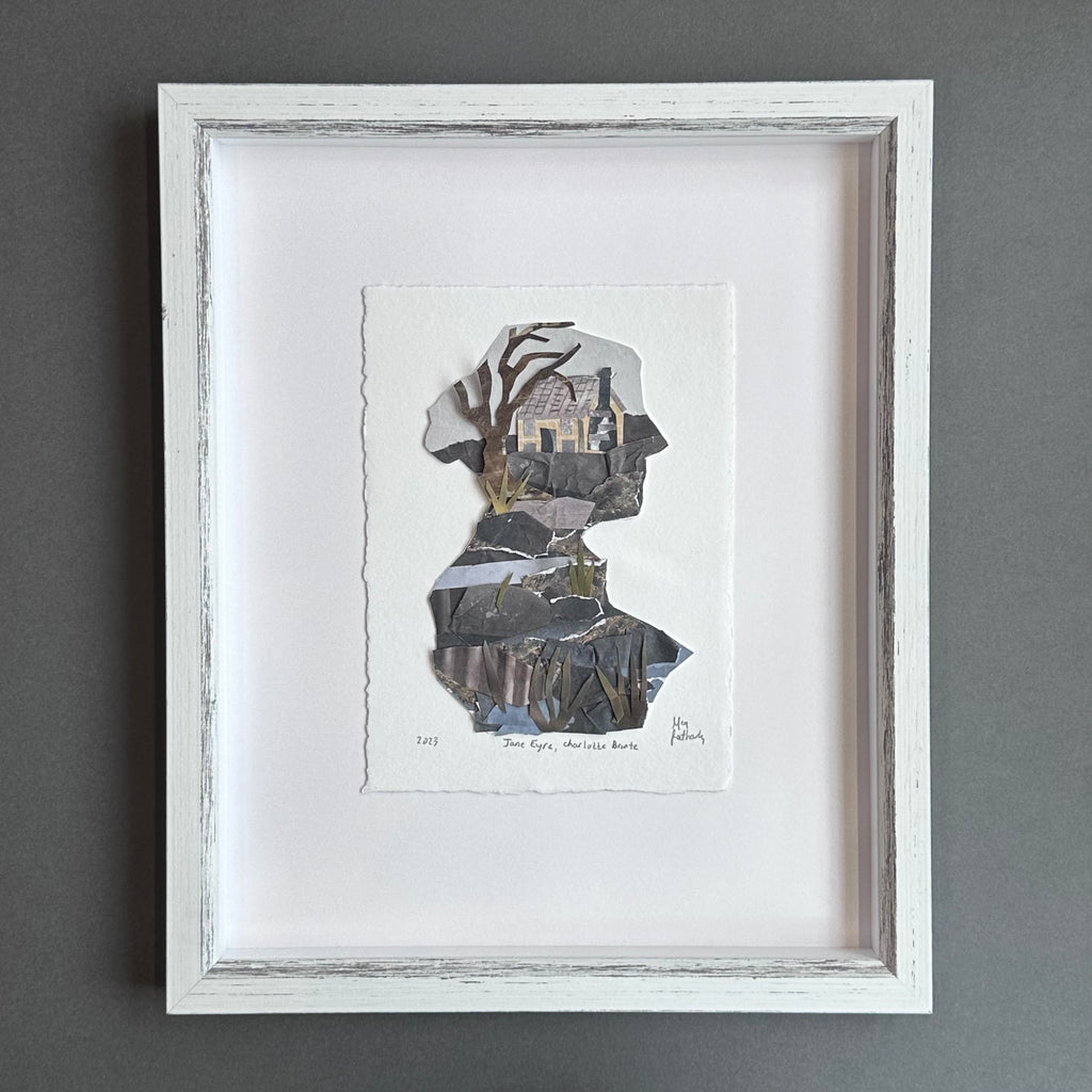 Original Collage - Jane Eyre Silhoutte - Framed