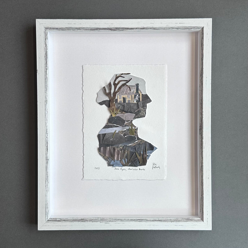 Original Collage - Jane Eyre Silhoutte - Framed