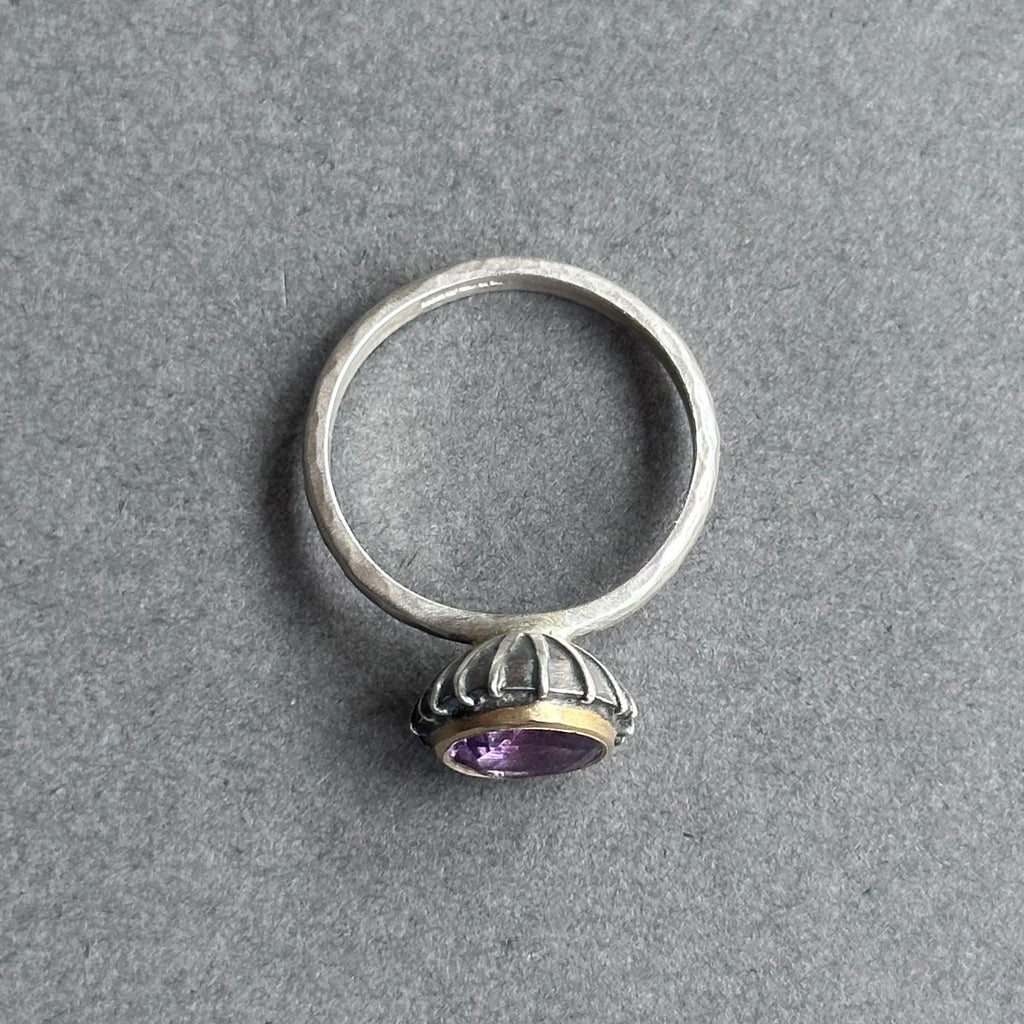 Ring - Silver, Gold & Amethyst