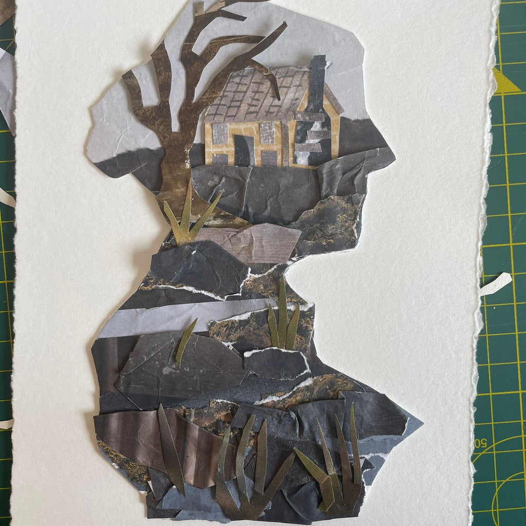 Original Collage - Jane Eyre Silhoutte - Framed