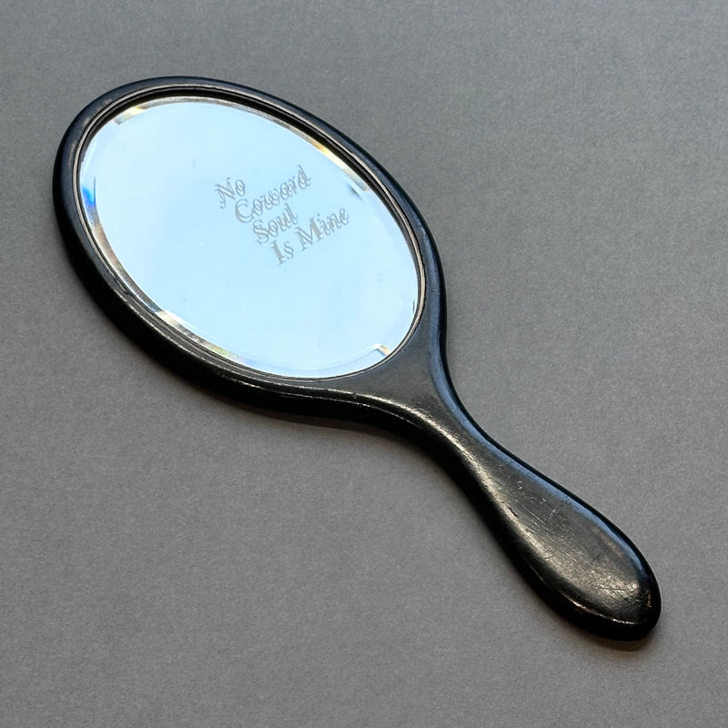 Etched Vintage Hand Mirror ‘No Coward Soul Is Mine’
