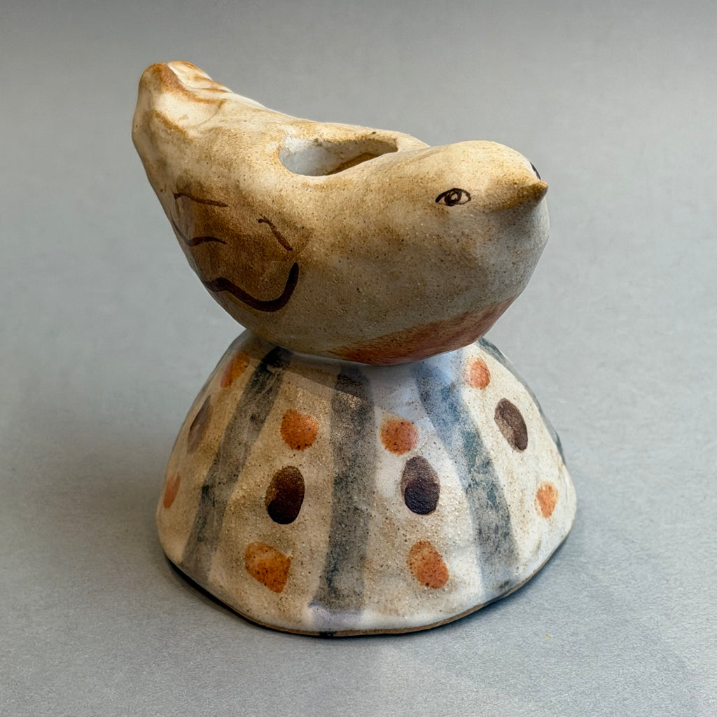 Stoneware Bird - Candle Holder - Small #A