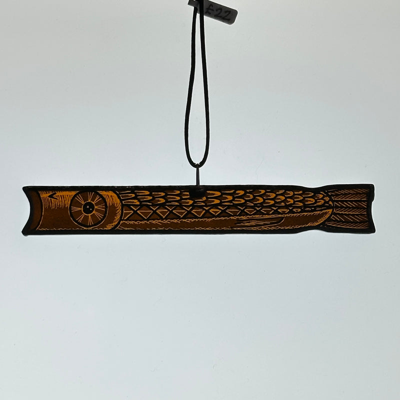 Stained Glass - Fish - Tiny (Amber) #B