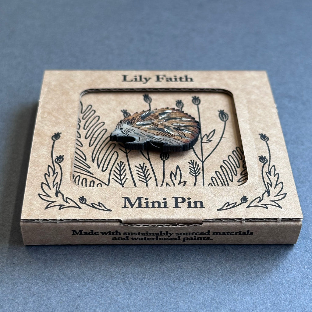 Mini Pin Brooch - Hedgehog