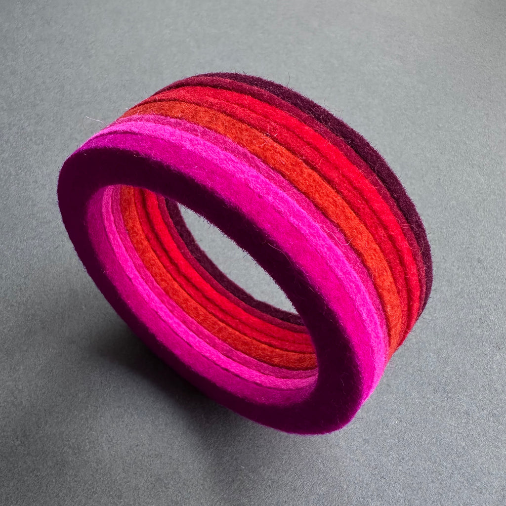 Chunky Bangle Ombre 'Red & Pink'