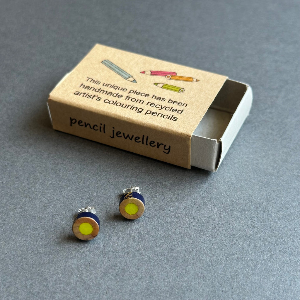 Pencil Stud Earrings - Yellow