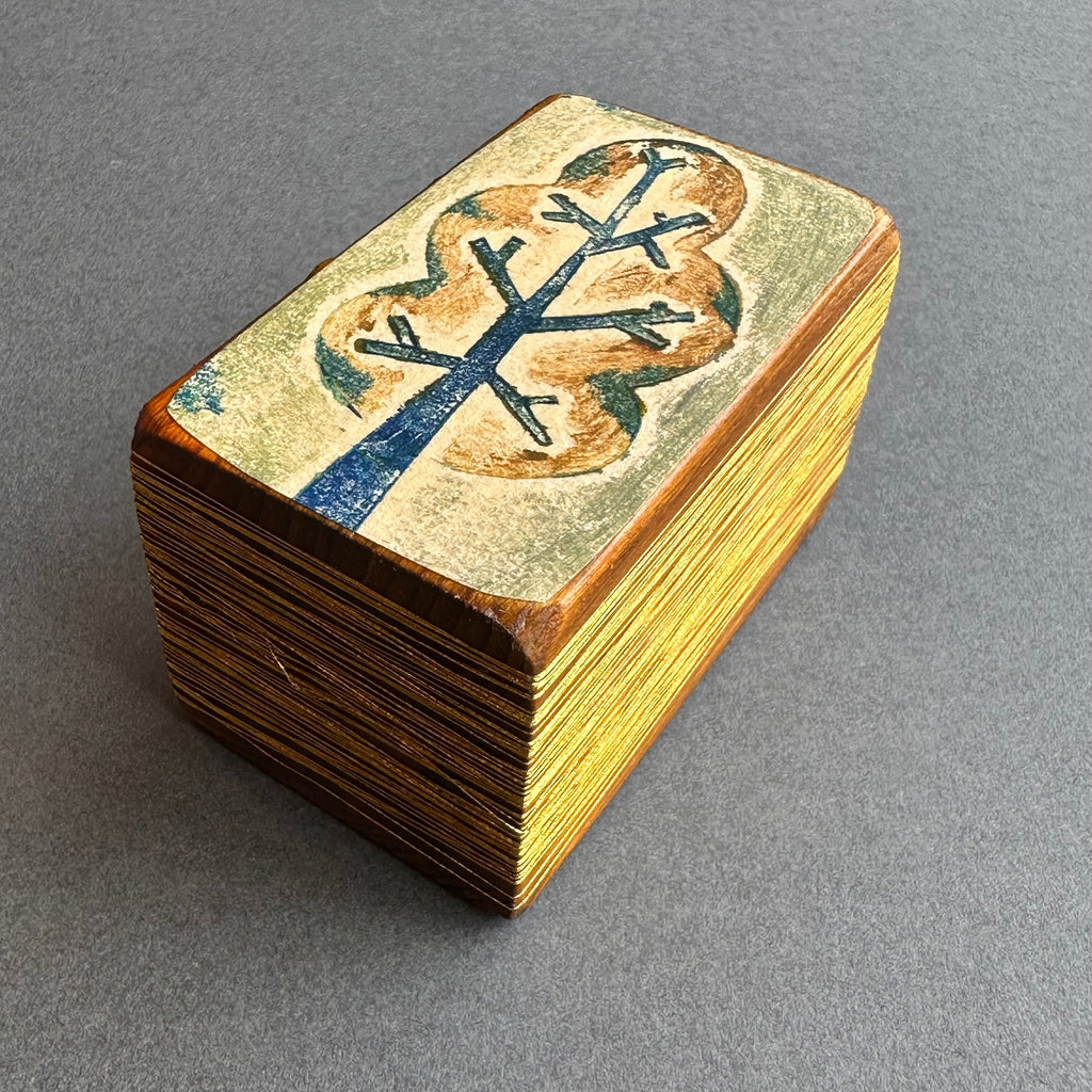 Collagraph Block ‘Tree’ Blue/Brown Pale Grey