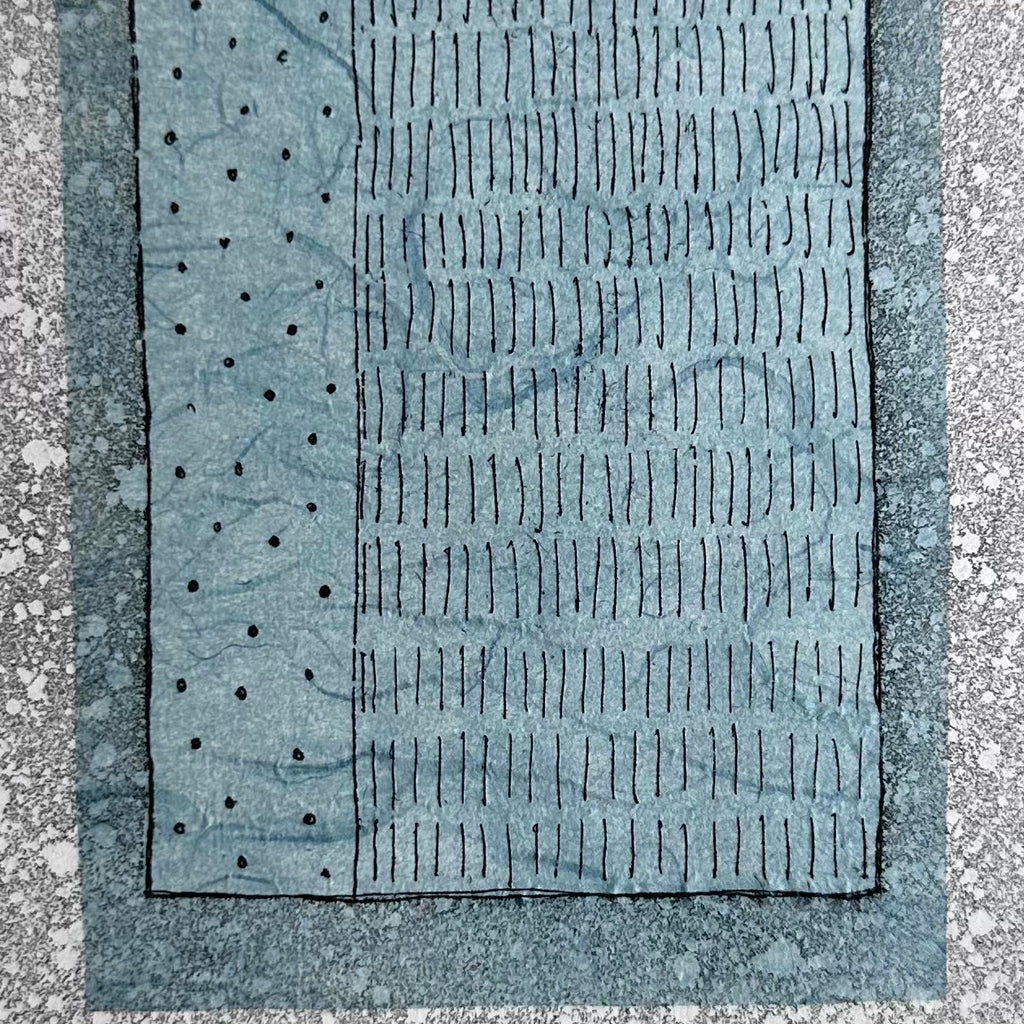 Etching -Conversation #5 - Blue - Unframed