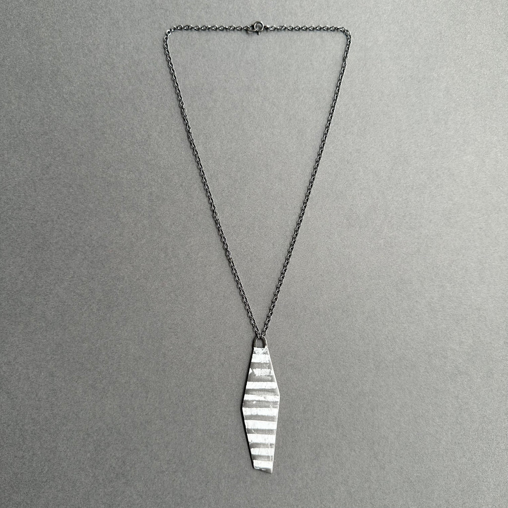 Pendant - Stripy Enamel - Reversible