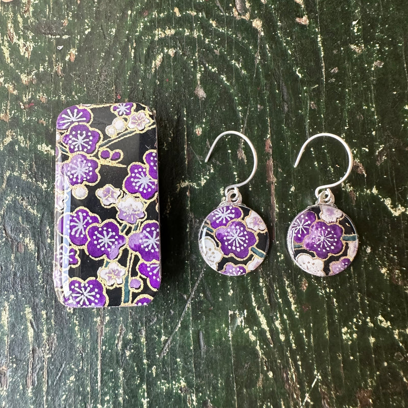 Sixpence Earrings & Teeny Tiny Earrings Sakura Amethyst