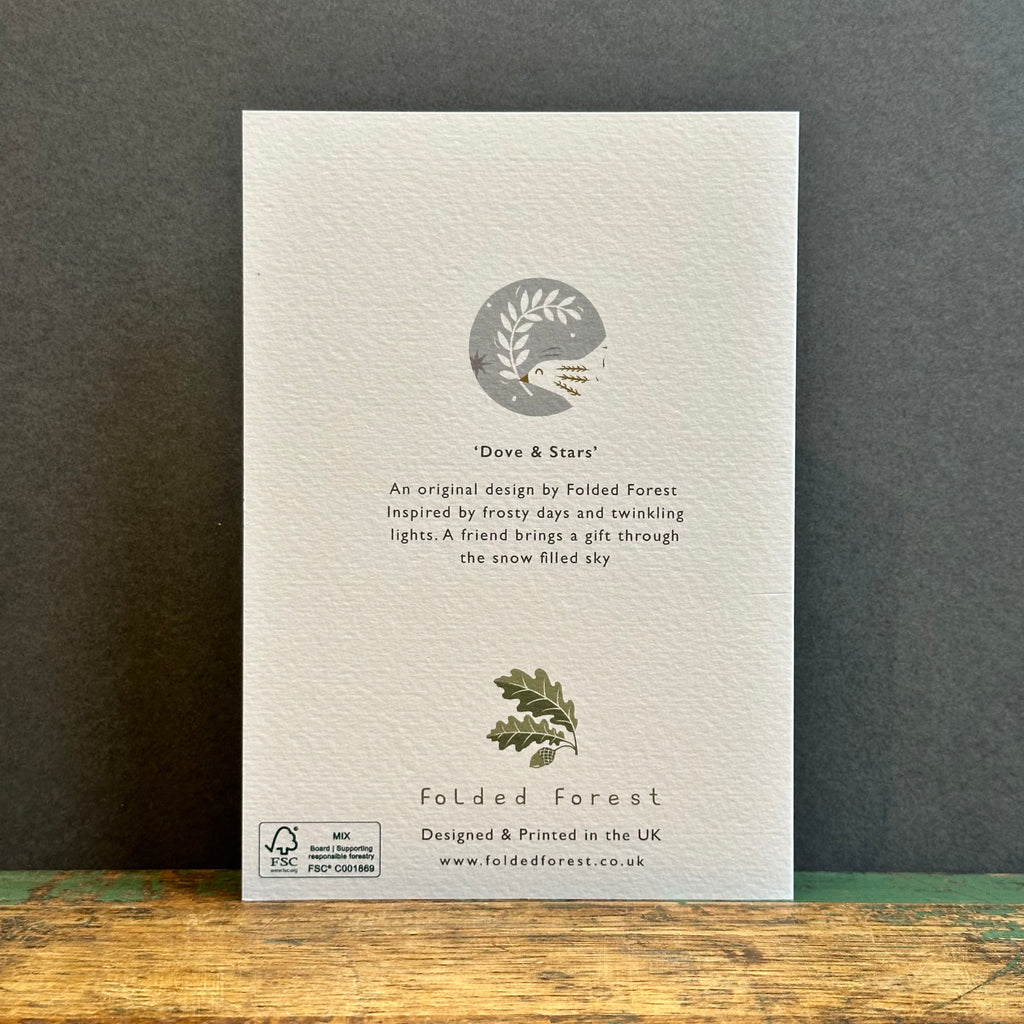 G/Card - Folded Forest - Dove & Stars