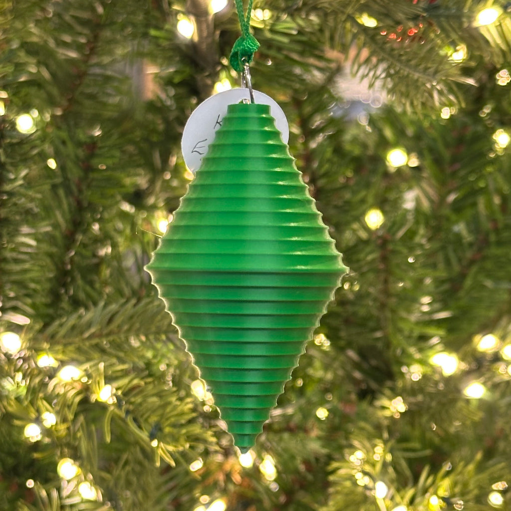 3D Printed Bauble - Emerald - Diamond