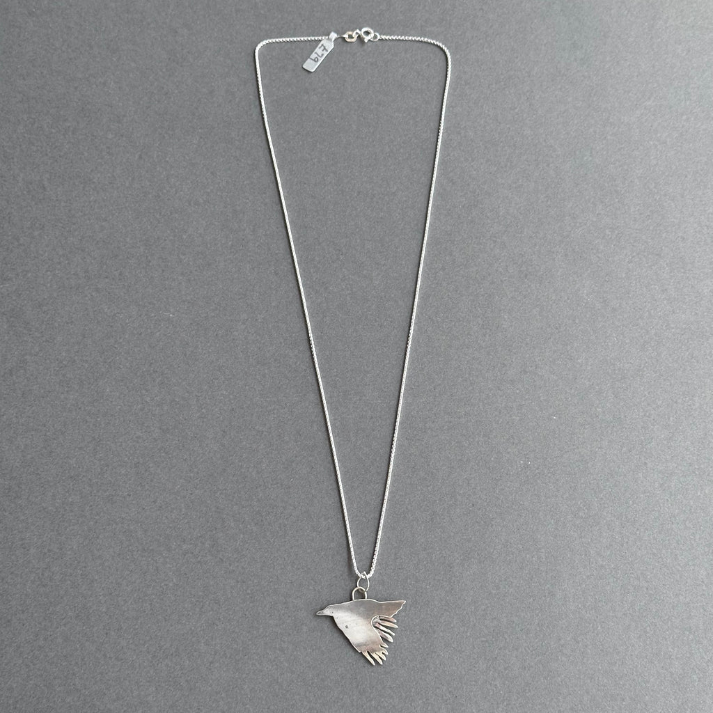 Sterling Silver Pendant - Raven in Flight