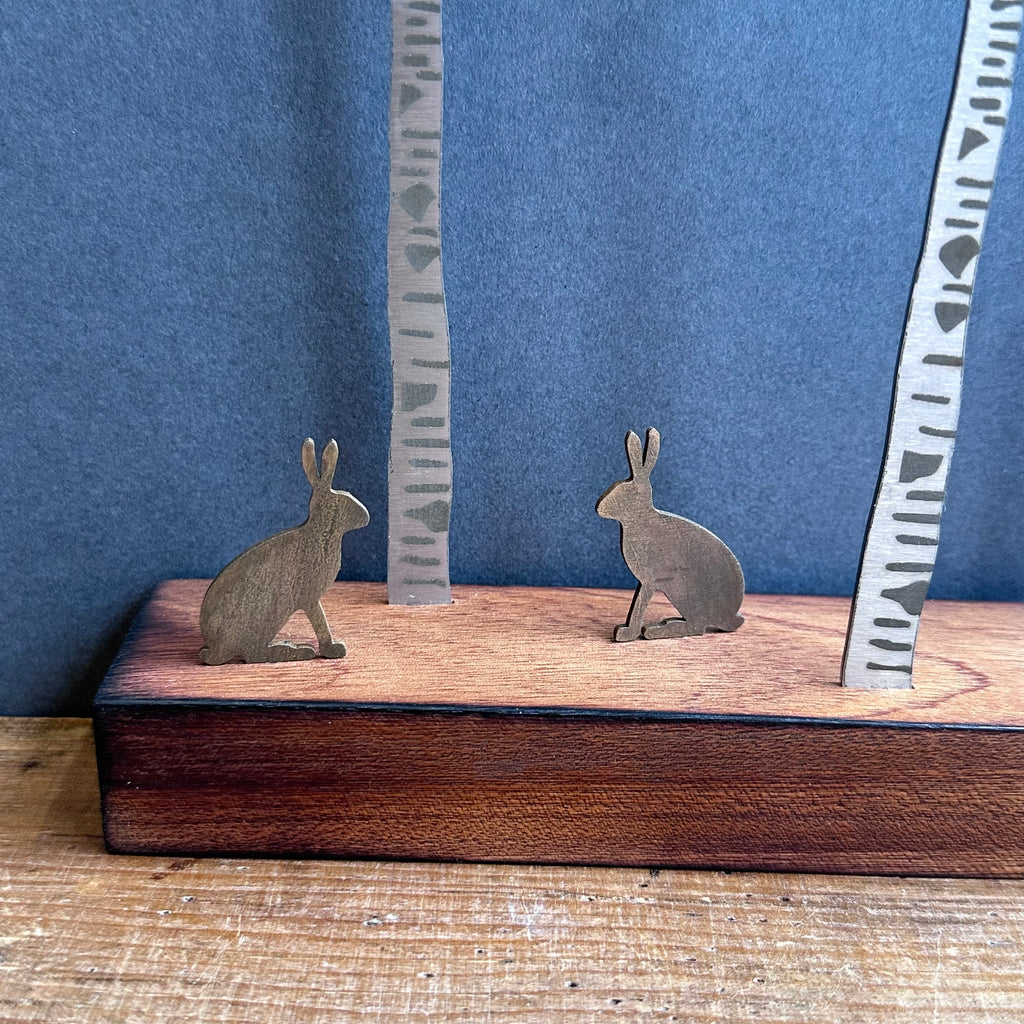 Sculpture - Silver Birch with Hares