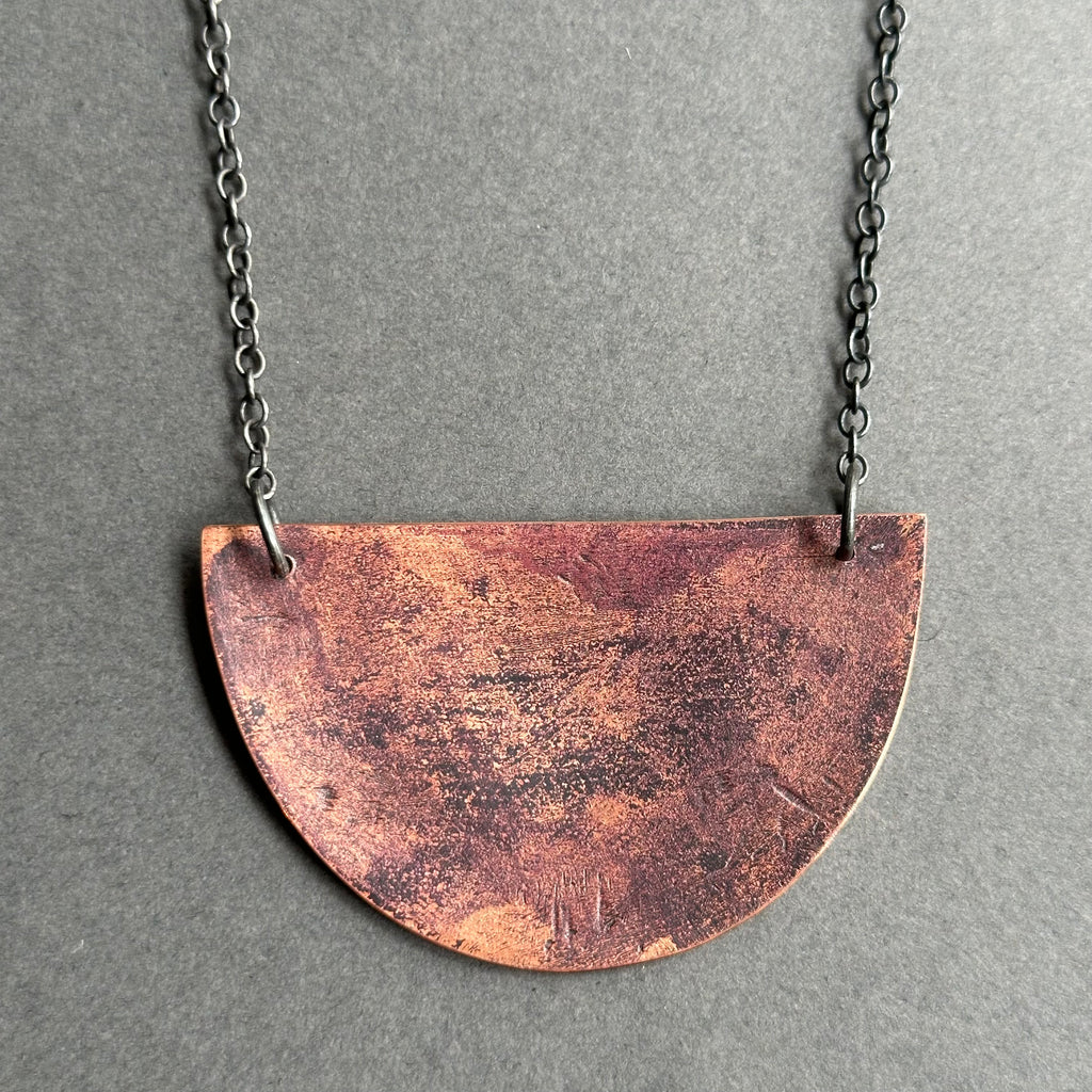 Pendant - Enamelled Half Circle