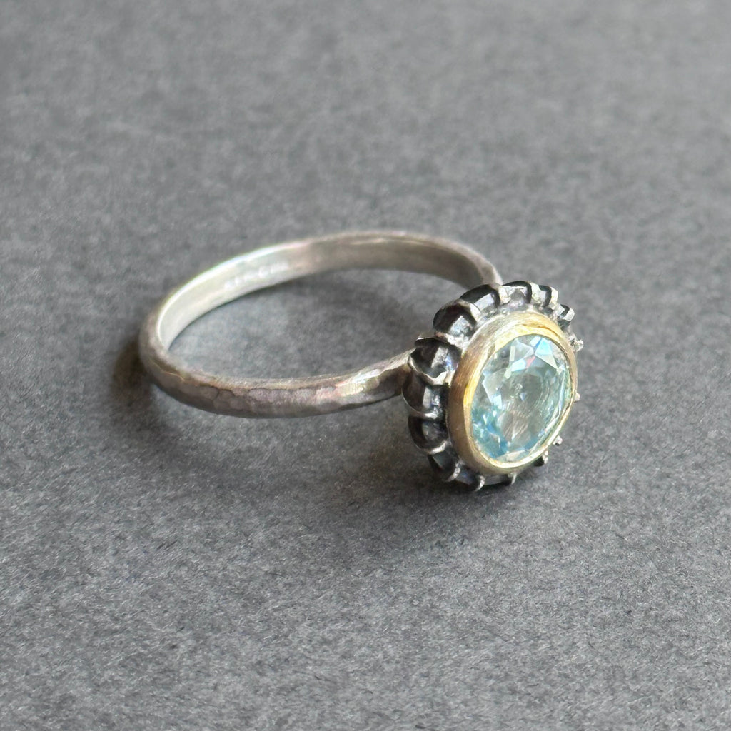 Ring - Silver, Gold & Topaz