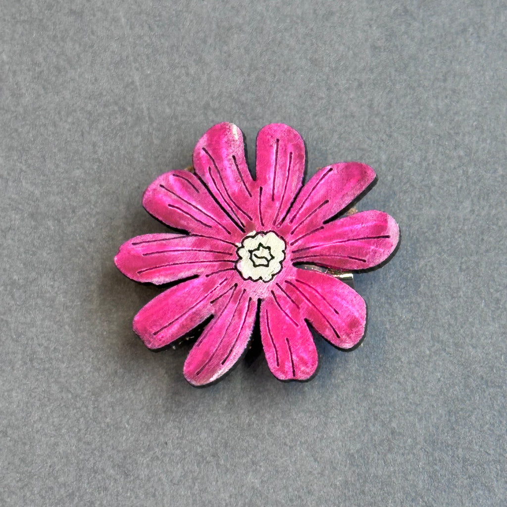 Mini Pin Brooch - Red Campion