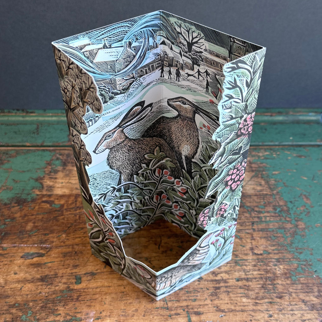 Die-Cut Card - Angela Harding - Watching Hares