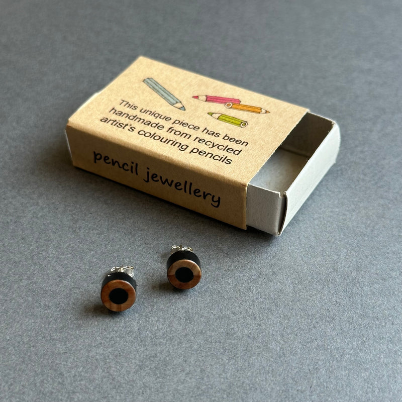 Pencil Stud Earrings - Black