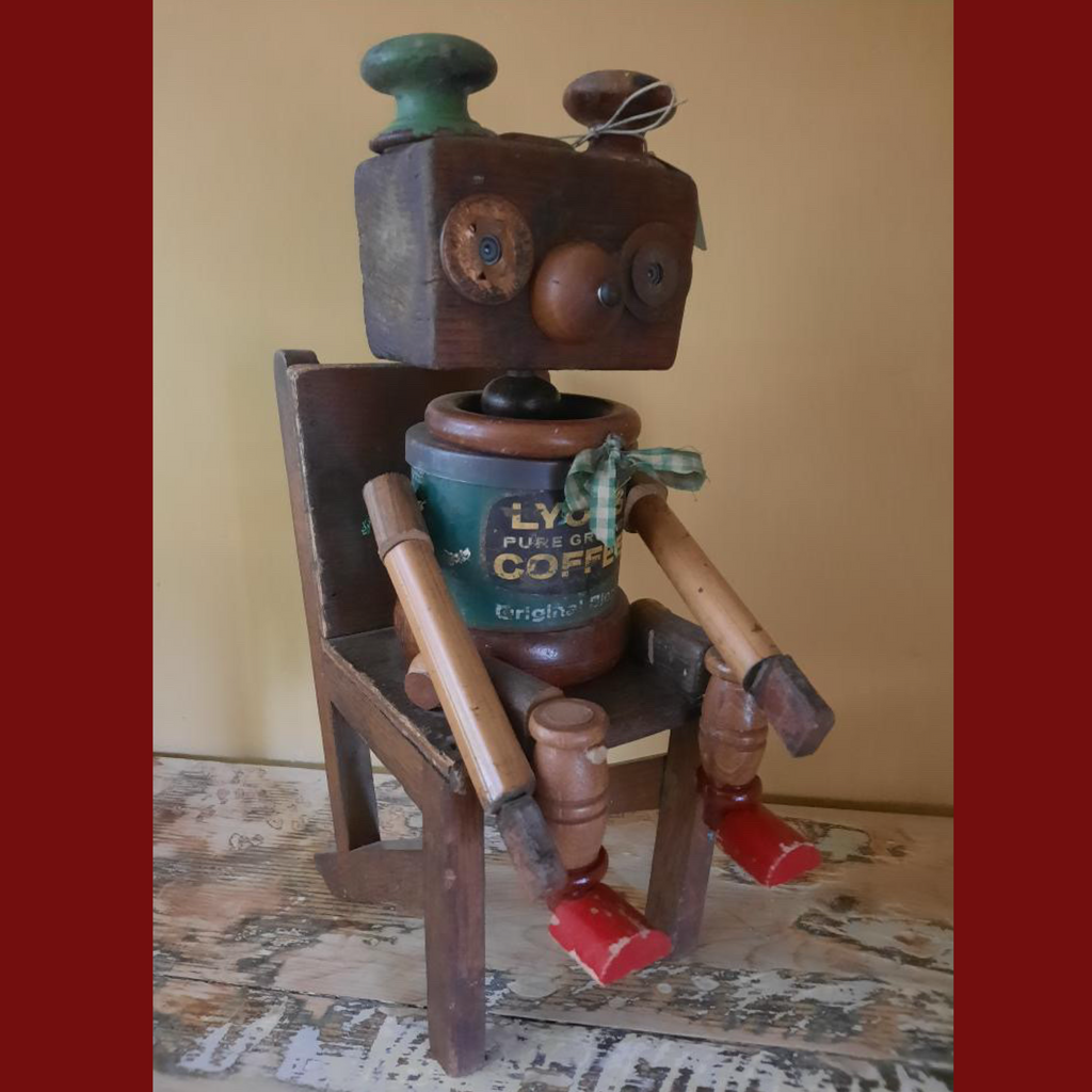 Vintage Mixed Media Sculpture - There’s a Bear on my Chair