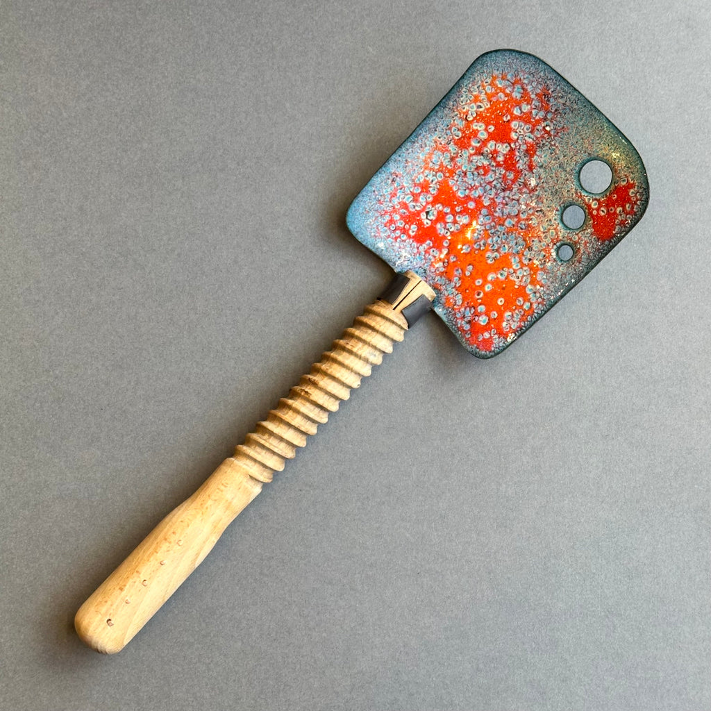 Decorative Enamel Spoon 'Large Wooden Screw’