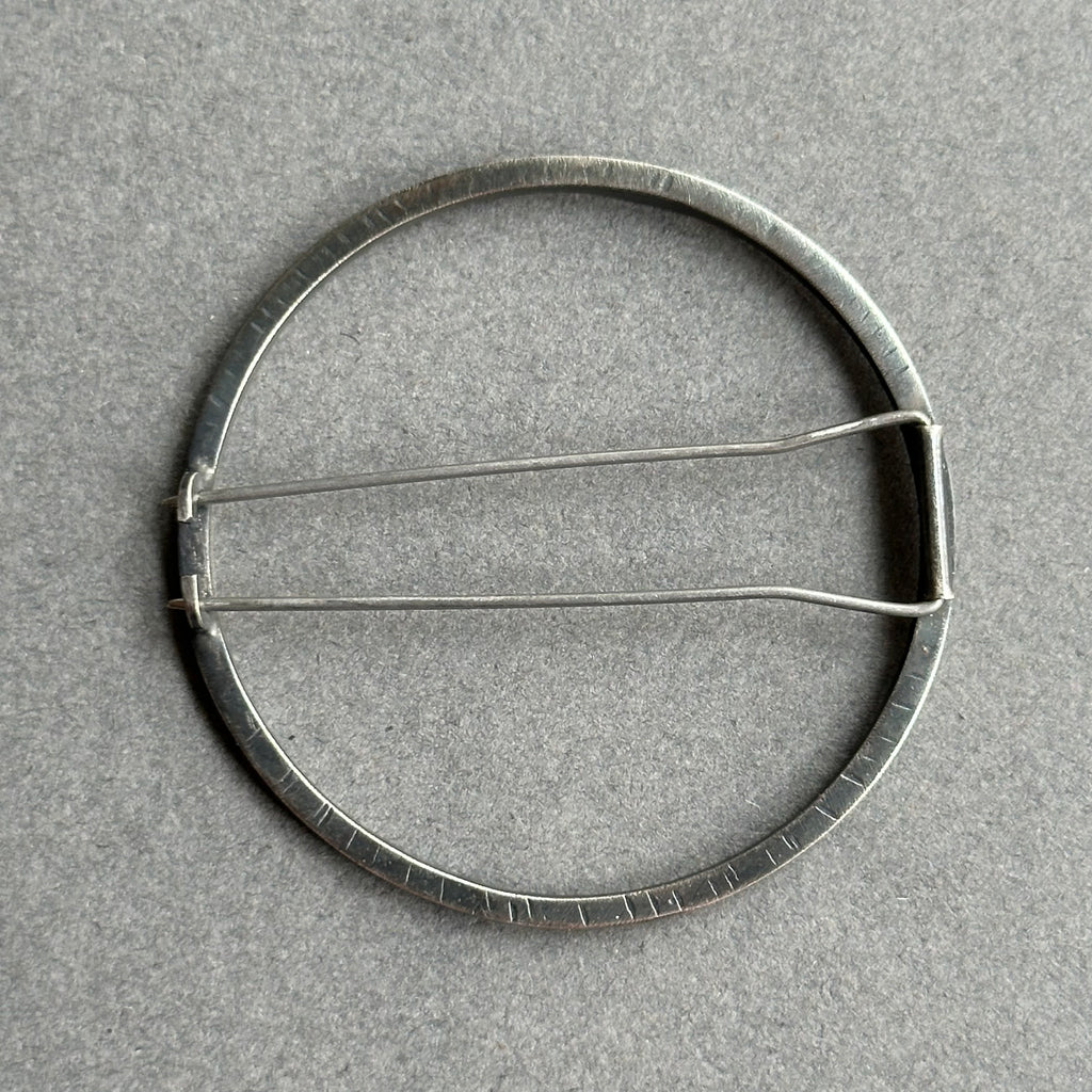 Brooch - Circle with Red & Gold Detail