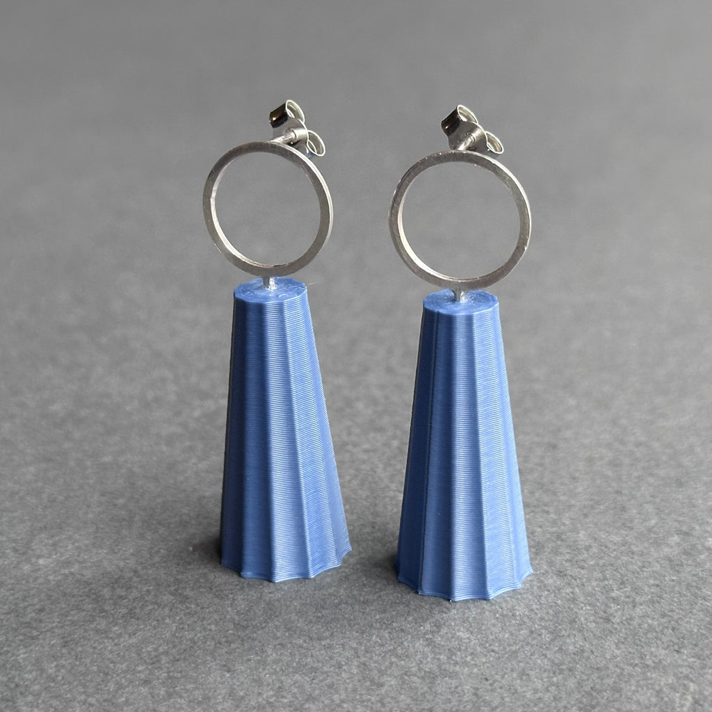 Form Earrings - Silver Circle - Large - Lavender