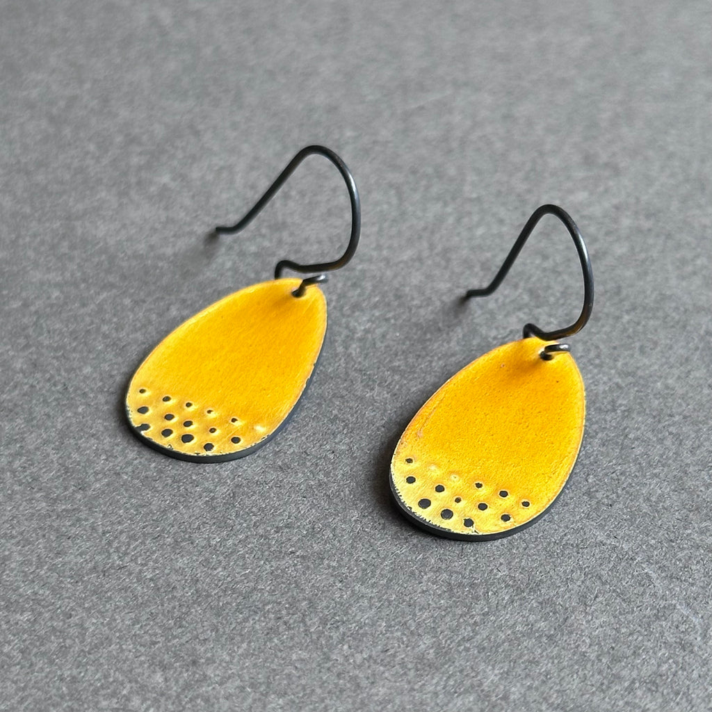 Earrings - Shoreline - Yellow Enamel