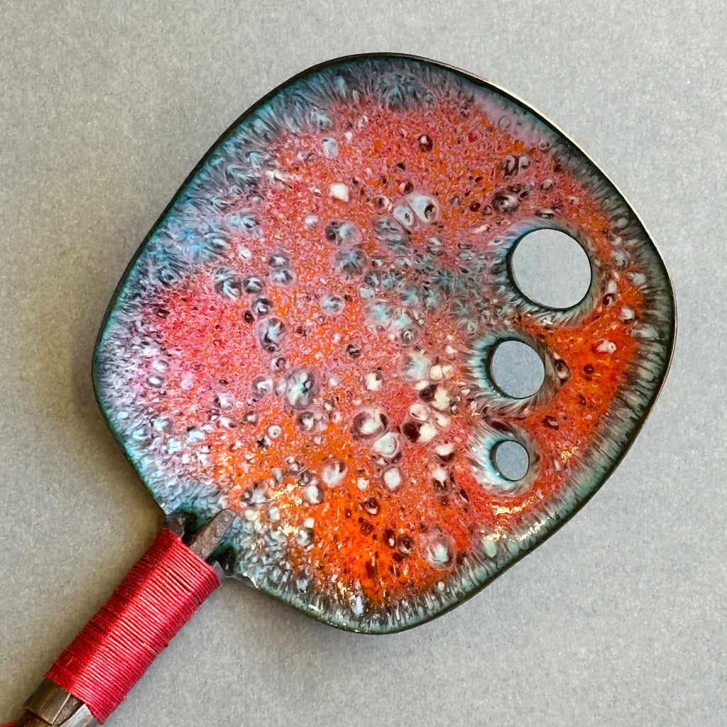 Decorative Enamel Spoon ‘Brass Handle’