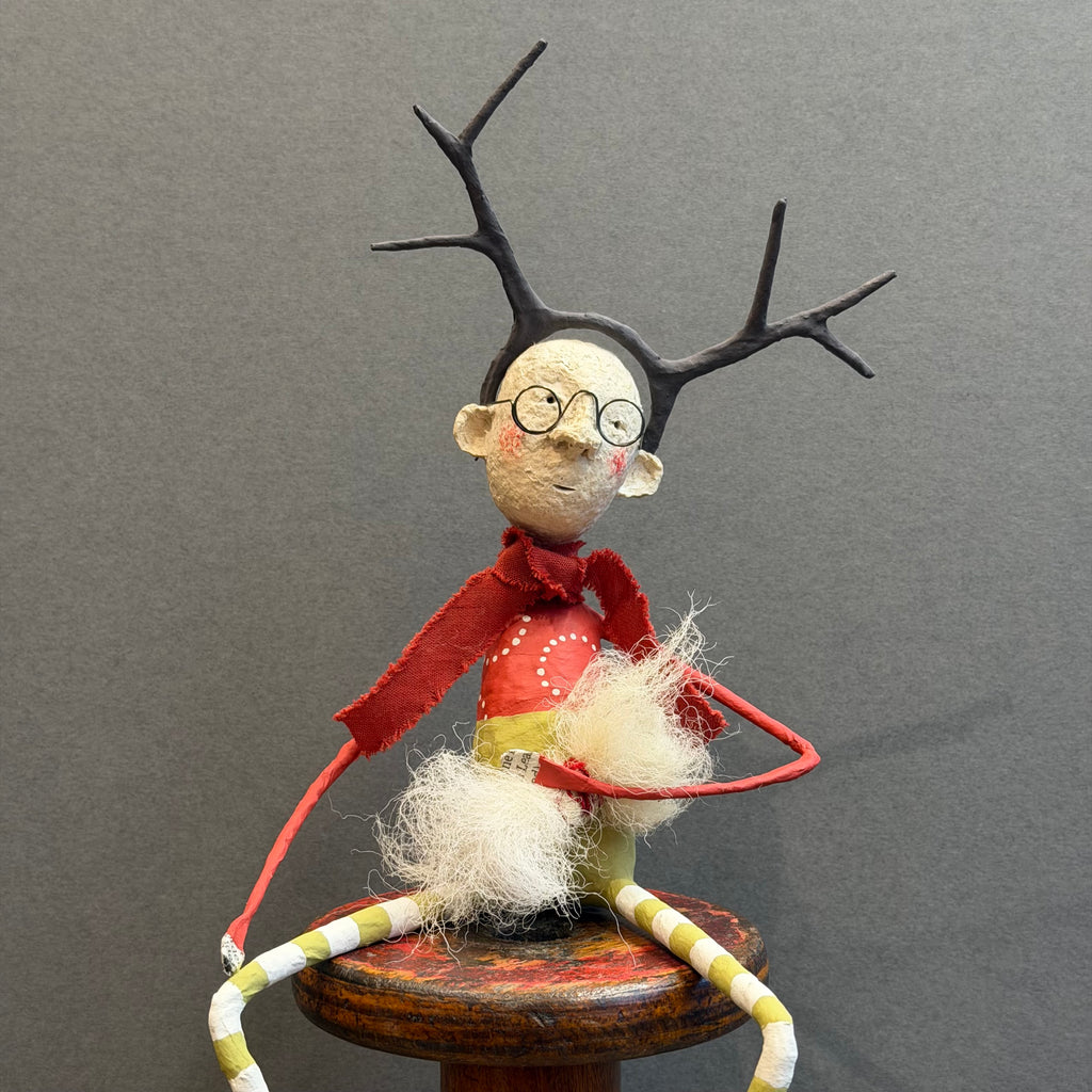 Paper Mache Sculpture ‘Ivor with Antlers’