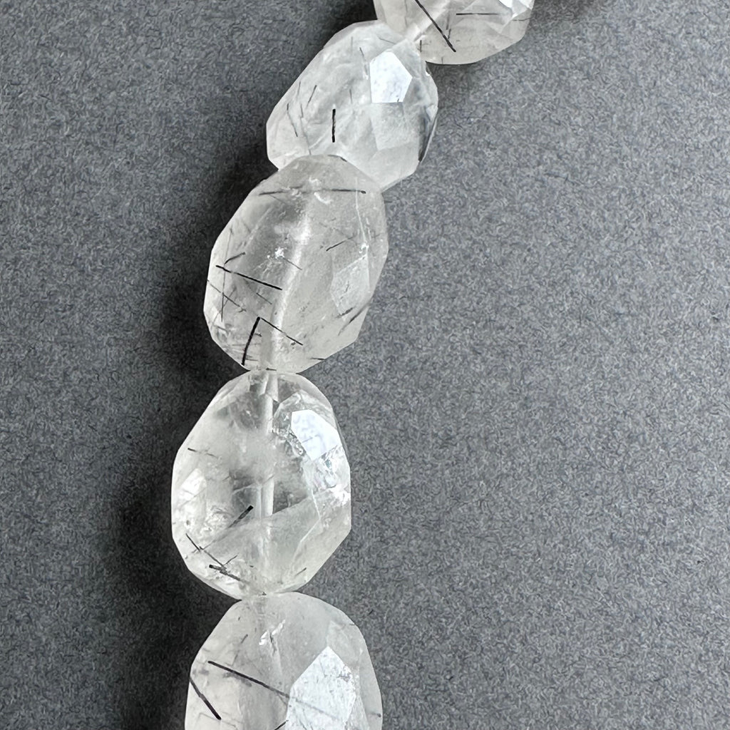 Landscape One-Off Statement Necklace - Silver, Gold & Rutilated Quartz