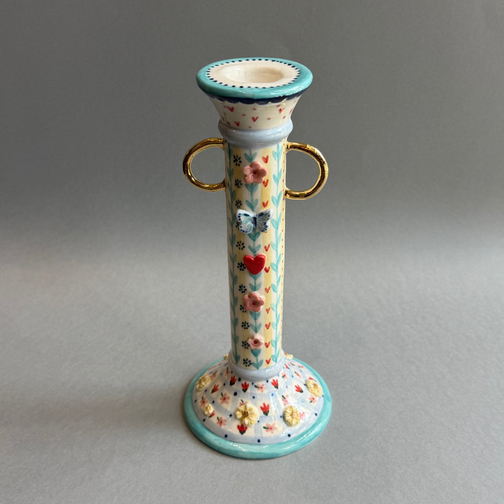 Porcelain Tall Candlestick Holder