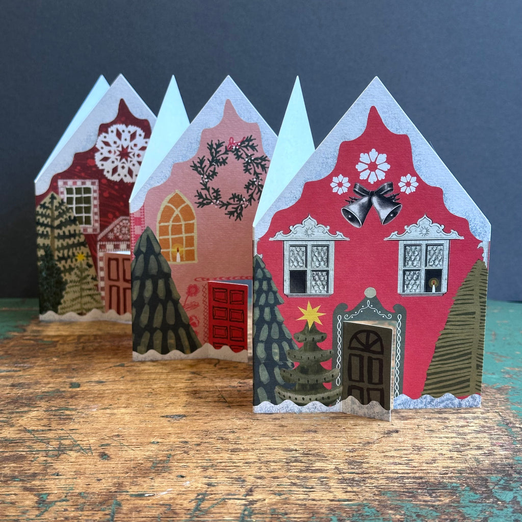 Christmas Card - Concertina - Christmas Houses