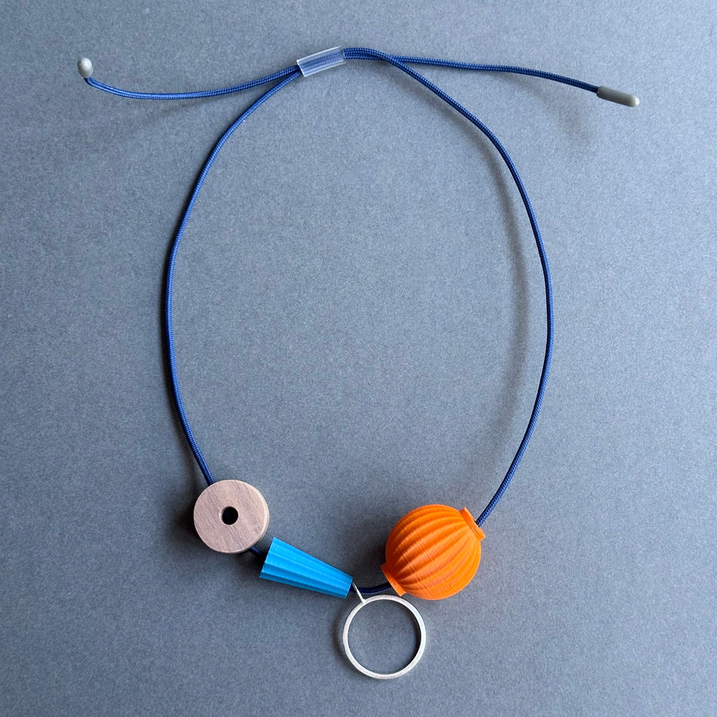 Shape & Form Necklace - Peacock & Tangerine #1