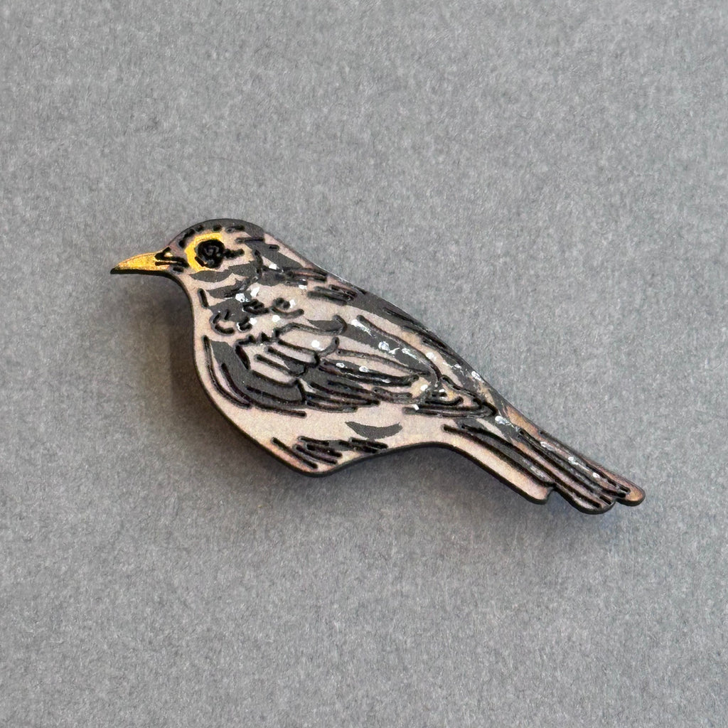 Mini Pin Brooch - Blackbird