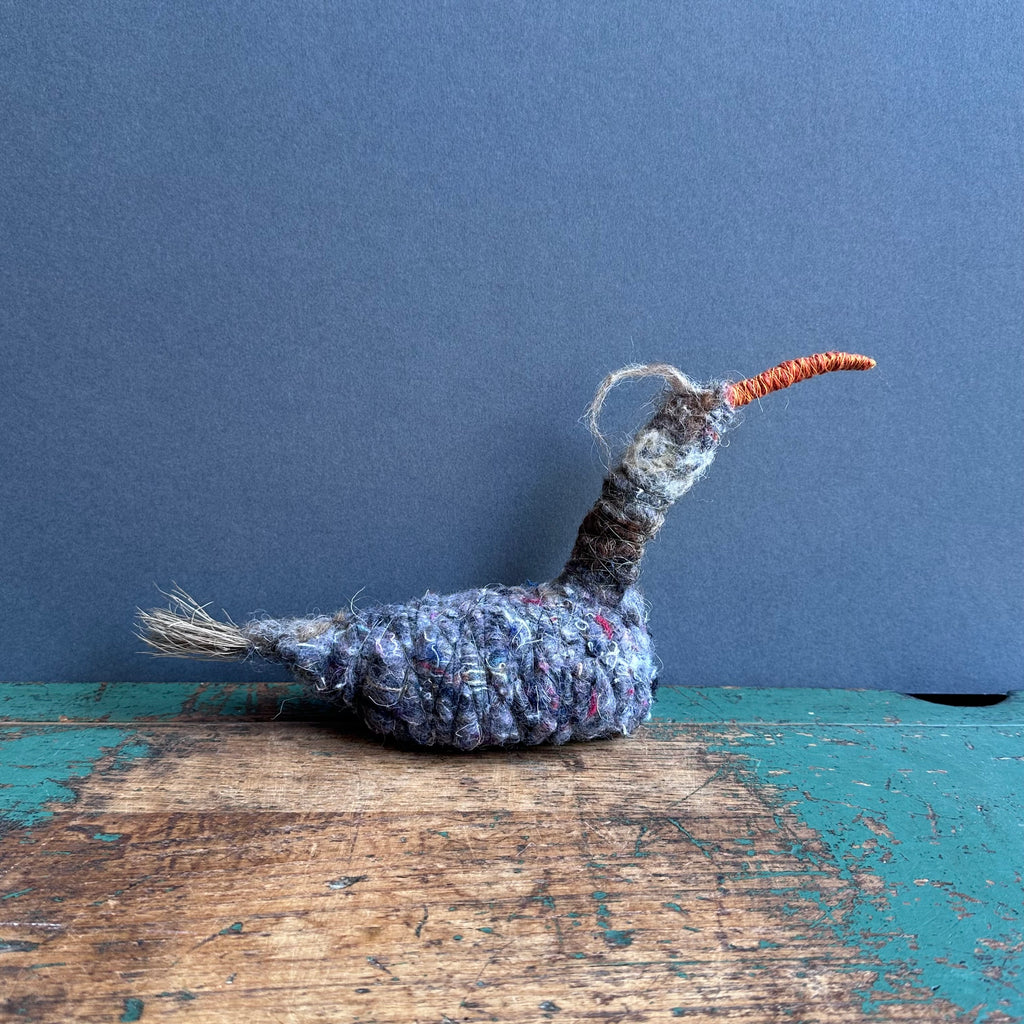 Textile Sculpture ‘Violet the Crested Swimming Bird’