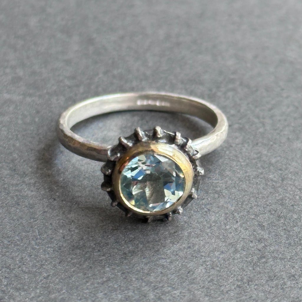 Ring - Silver, Gold & Topaz