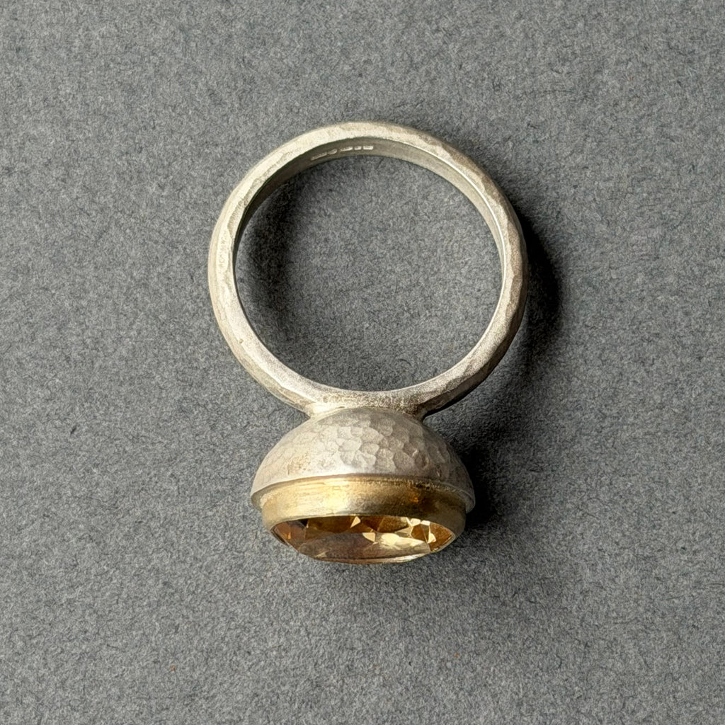 Ring - 12mm - Silver, Gold & Citrine