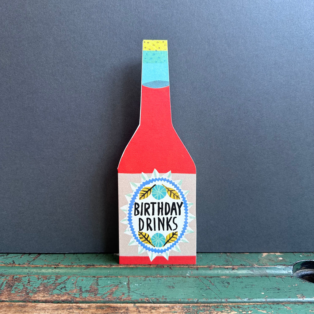 Bottle Shaped Card - Birthday Drinks
