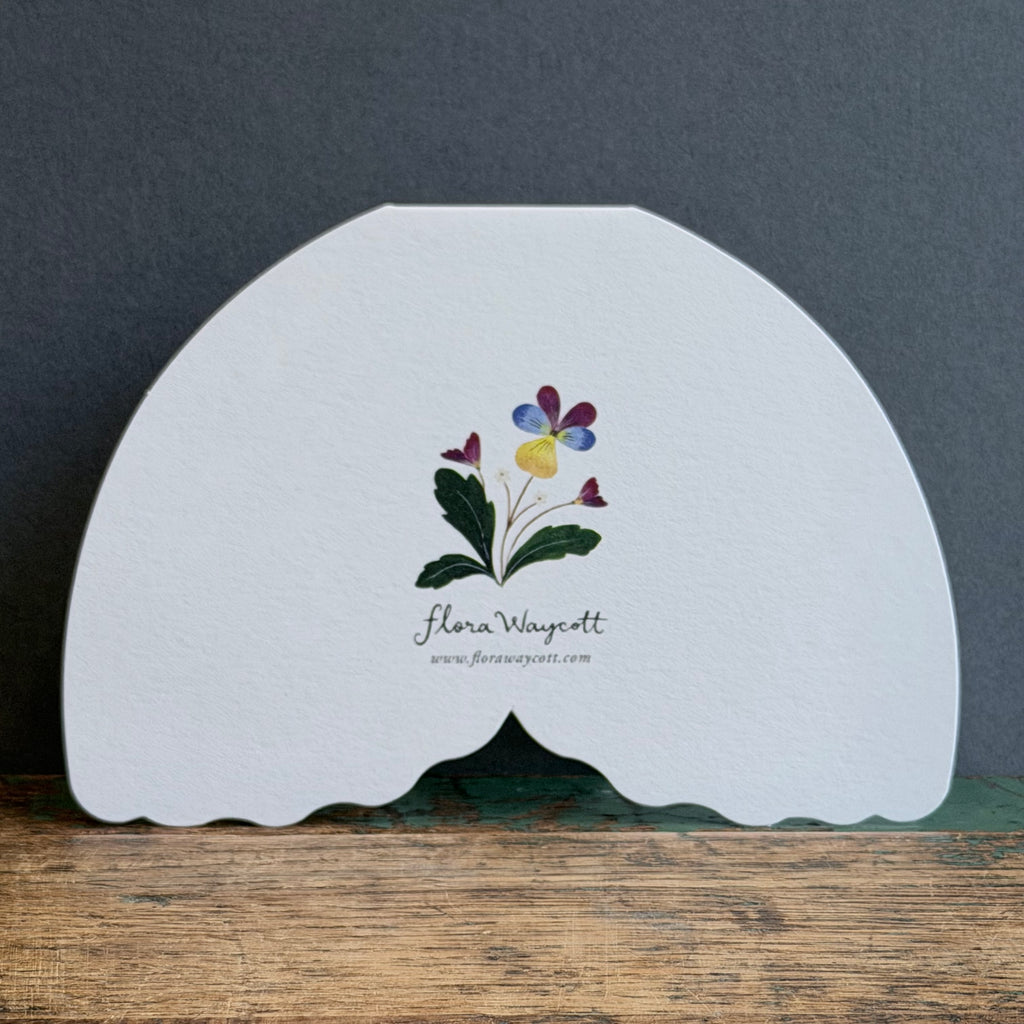 G/Card - Floral Moth Shaped Card - Pale Magenta