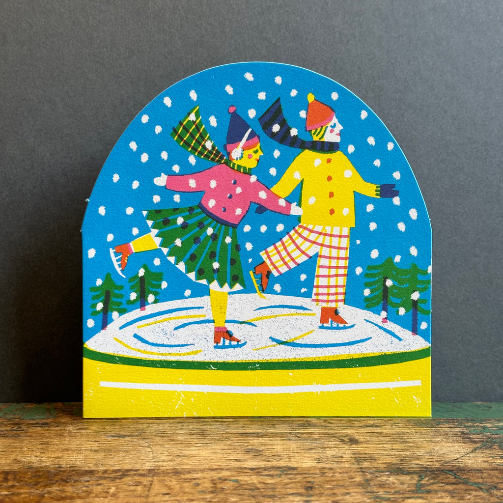 G/Card - Snow Globe - Ice Skaters