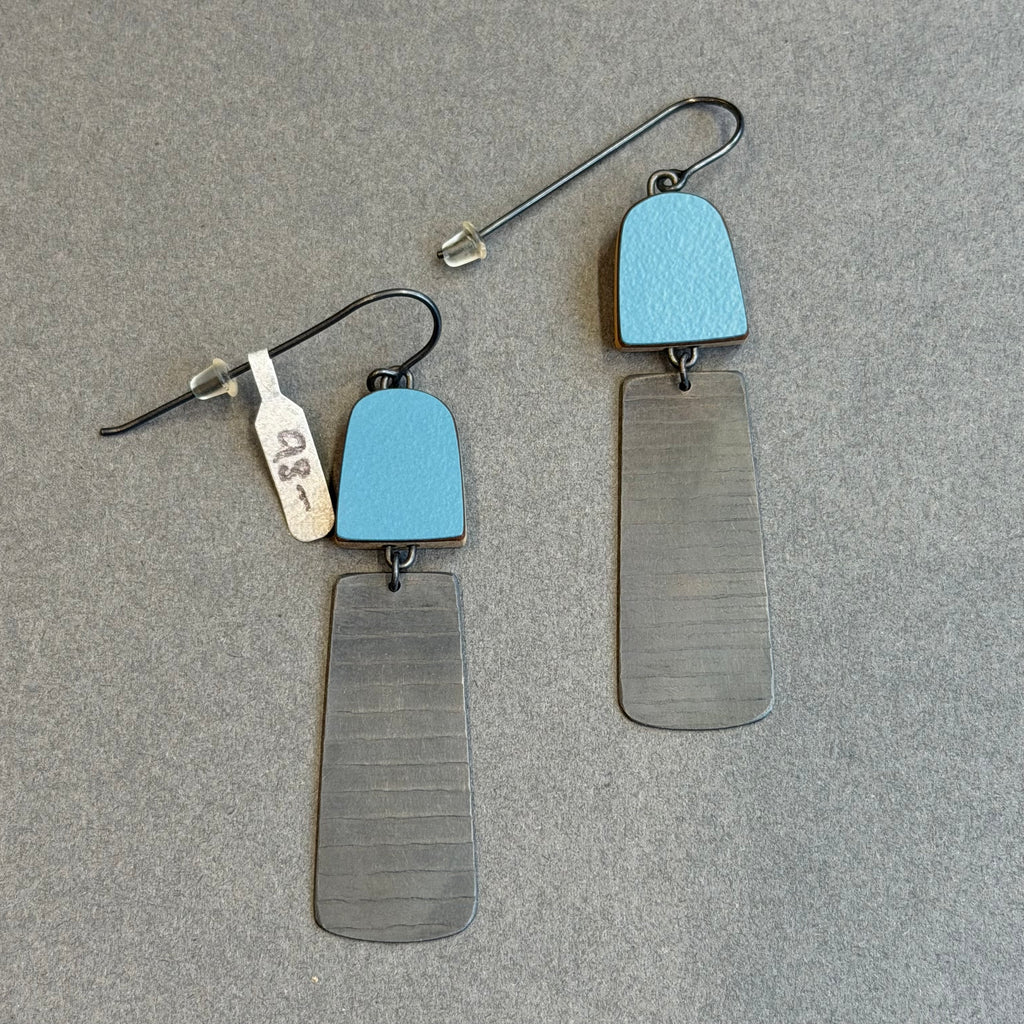 Minimalist Stripe Earrings Teal