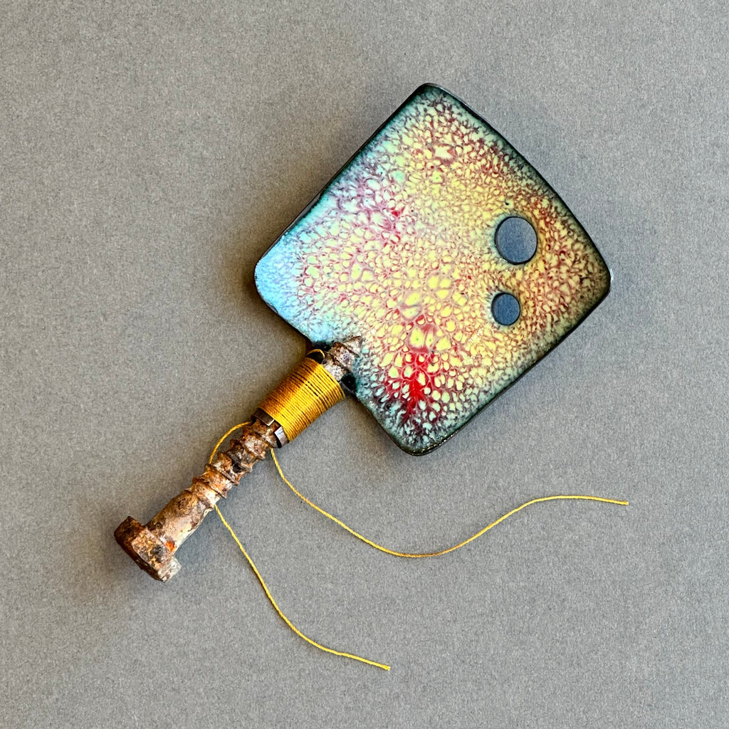 Decorative Enamel Spoon 'Long Chunky Screw’