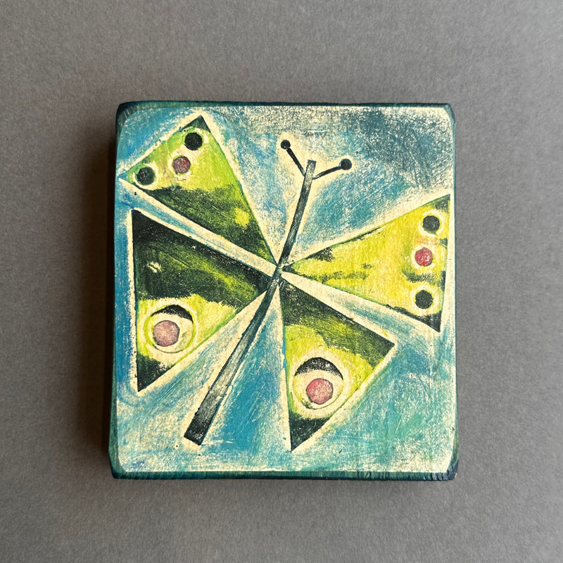 Collagraph Block ‘Butterfly’ Green/Blue