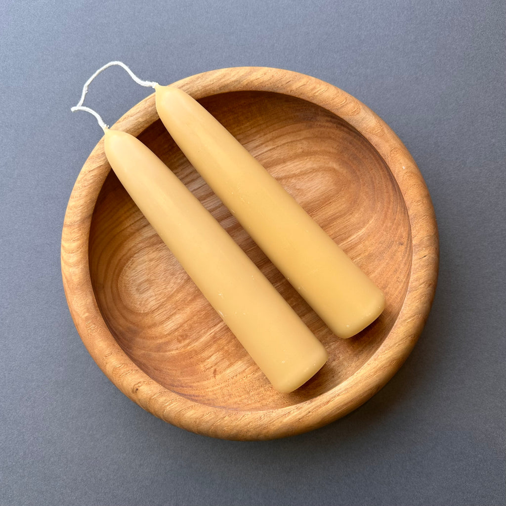 Pair Beeswax Candles - Stubby Giant