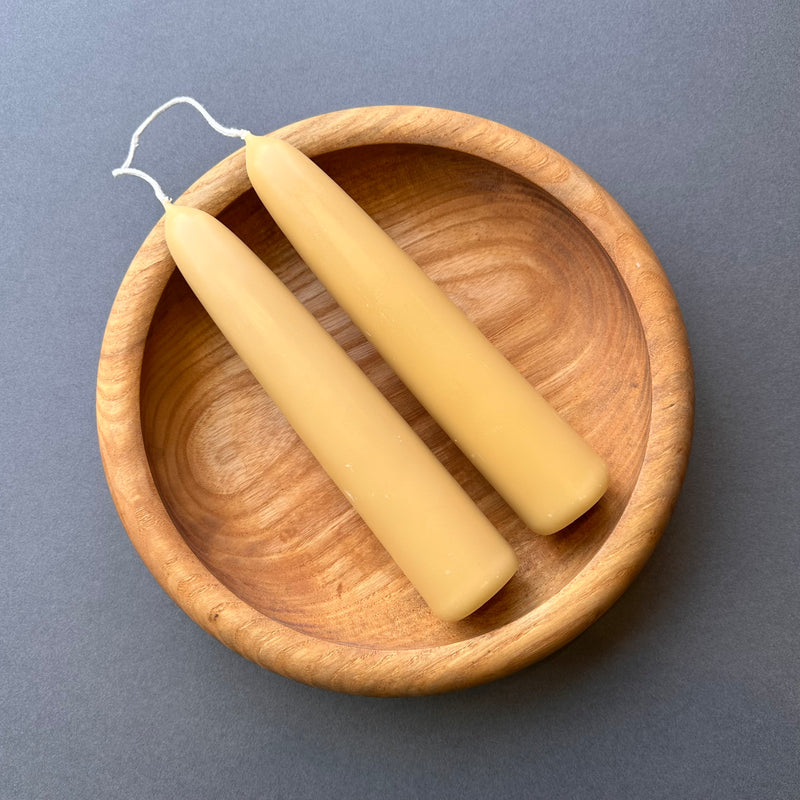 Pair Beeswax Candles - Stubby Giant