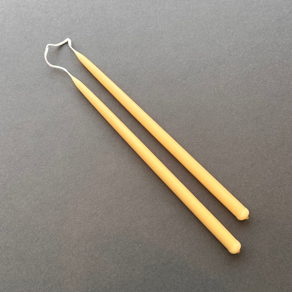 Pair Beeswax Candles - Taper Thin
