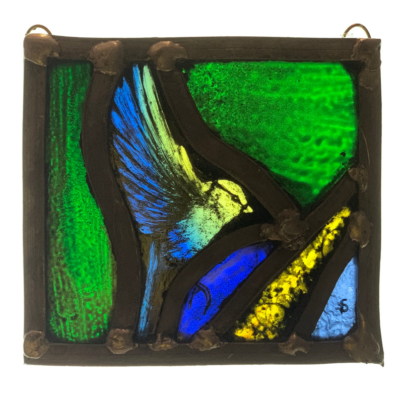 Stained Glass Square - Blue Tit