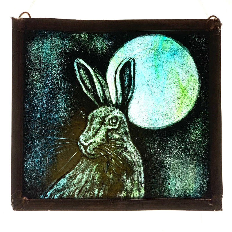 Stained Glass Square - Hare & Moon