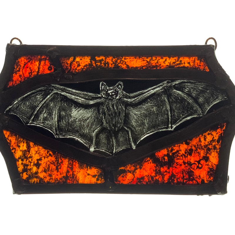 Stained Glass Rectangle - Bat